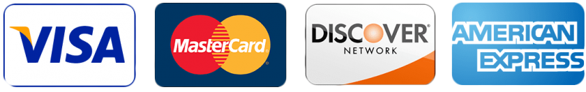 Four credit card logos displayed